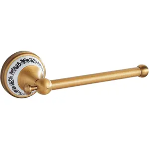 Toilet Paper Holder, Bathroom Toilet Paper Roll Holder Antique Bronze Brass Wall Mounted Bathroom Hardware Accessories,Porcelain Design