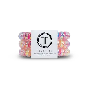 TELETIES Eat Glitter for Breakfast Large Hair Ties - Stylish and Fun Hair Accessories for Everyday Use