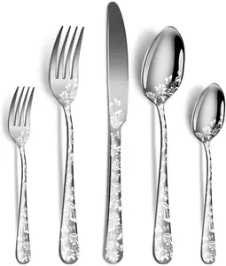 Silverware Set, 20 Piece Stainless Steel Flatware Set, Silverware Set for 4,Mirror Polished Cutlery Set, Tableware Set Includes Knife, Fork, Spoon