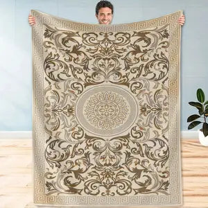 1pc Turkish-Style Blanket - Flannel Bedspread Suitable Sofa, Bed, Camping & Travel - Soft Cozy Bed Cover, Warm Bedspread &, Year-Round Use With Neutral (No), Birthday Mother's Day Size