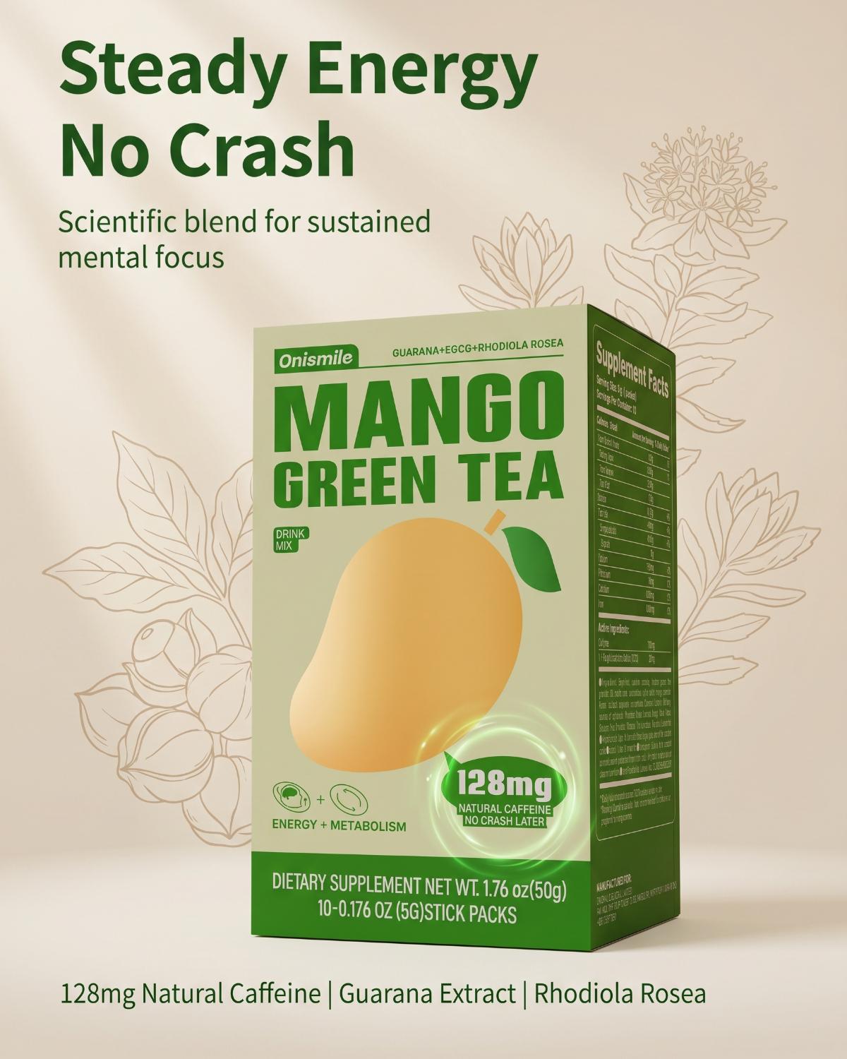 【Onismile】 Refreshing High-Energy Mango Green Tea - Contains natural extracts to boost energy and keep you alert. Zero sugar and low calories. Refreshing and sweet aftertaste. 【Onismile】 Refreshing High-Energy Mango Green Tea - Contains natural extracts to boost energy and keep you alert. Zero sugar and low calories. Refreshing and sweet aftertaste.