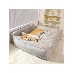 Large Dog Bed Sofa, Cat Bed, Removable And Washable Pet Bed Cushion With Pillow Backrest, Pet Sofa Suitable For All Seasons