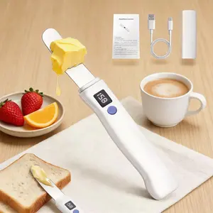 Smart Stainless Steel Electric Butter Knife, Adjustable Temperature, USB Rechargeable, Ideal for Hard Butter, Cheese, Peanut Butter, Jam, Honey