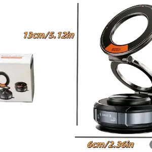 360-Degree Rotating Adjustable Vacuum Magnetic Car Phone Holder - Suitable for iPhone 16/15/14/13/11/11 Pro Max and Android Phones and Tablets. Ideal for Cars/Gvms/Smooth Surfaces