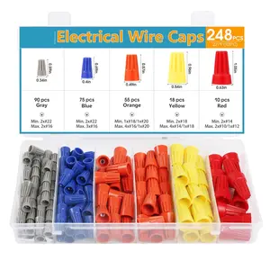 248 Pcs Wire Connectors Electrical Connectors Wire Caps Electrical Wire Connectors Twist Nuts Assortment for Quick Connection