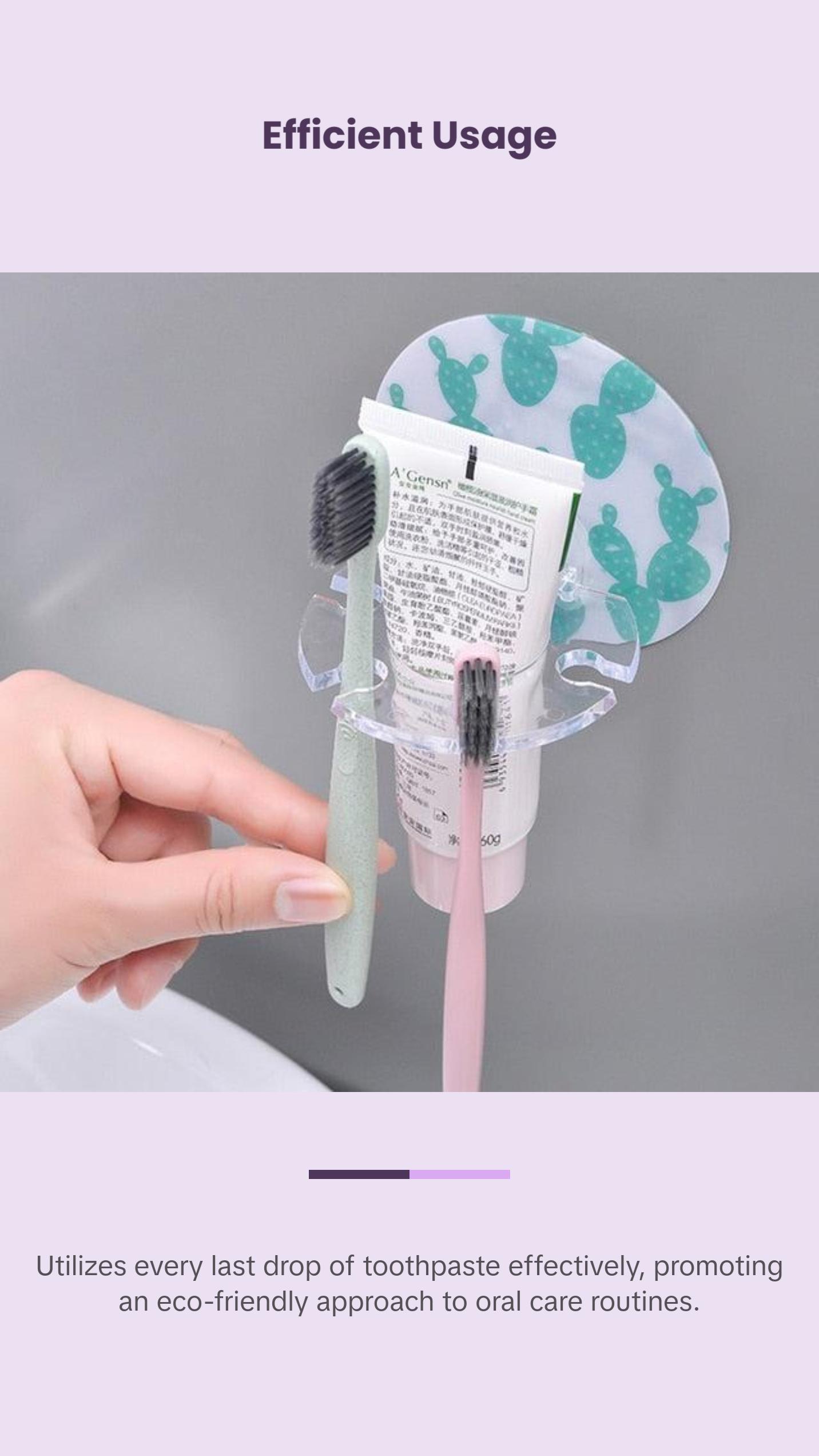 Wall Mount Automatic Toothpaste Dispenser Accessory Toothbrush