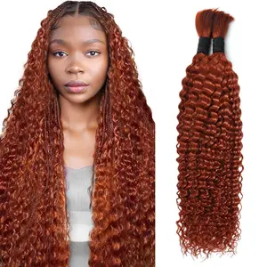 Human Braiding Hair for Boho Braids Ginger 350 Curly Human Hair for Boho Braids 2 Bundles 100g Boho Hair for Boho Knotless Braids Locs