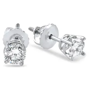 5/8ct Diamond Screw Back Studs 14K White Gold