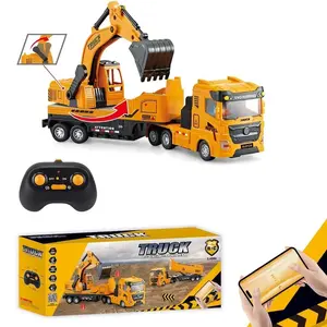 Remote Control Excavator & Tow Truck Simulation Set, 2.4g Wireless Remote, Easy Operation, Suitable for 3+, Indoor Game, Perfect Holiday Gift, Remote Control Trucks, Rc Construction Vehicles
