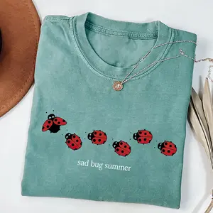 Sad Bug Summer Comfort Colors T-Shirt, The Ladybug Shirt, Minimal Nature Gift for Her