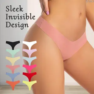 2026 Women's Plus Size V Cut Low Rise Panties, Ice Silk Seamless No Show Underwear, Quick Dry Breathable Comfortable Thin Sexy Panties for Daily Wear