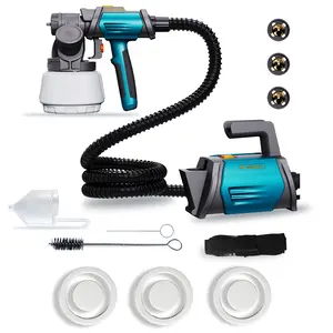 [SummerVibes] Tilswall Shark 800 HVLP Paint Sprayer, 1000W Sprayer with 1300ml Large Container, 4 Brass Nozzles & 3 Pattern High power, pure copper nozzle, fine atomization, fully adjustable, easy refilling.s for Home, Fence, Wall Painting Power