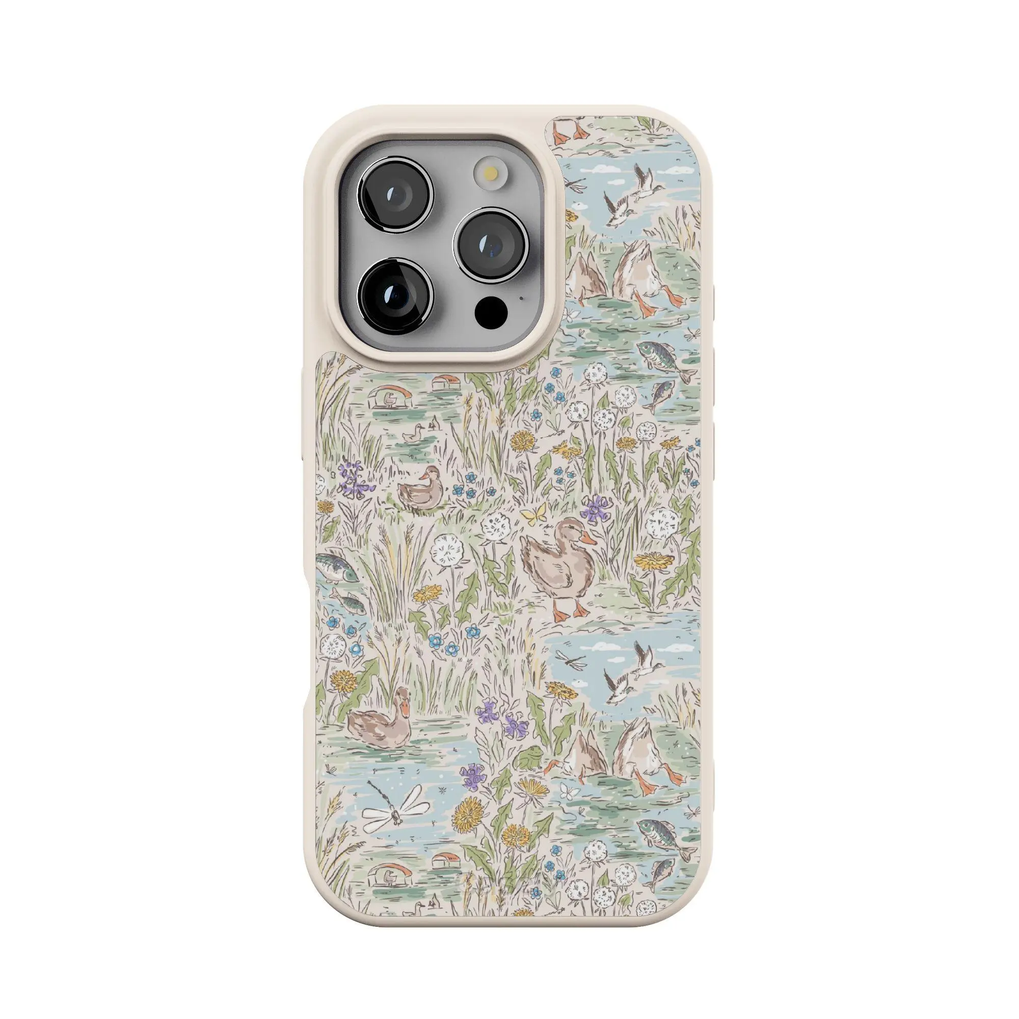 Casely iPhone 16 Pro Case | Waddle Path | Duck Pond | Align Soft-Touch Flexible Bumper Case | Compatible with MagSafe