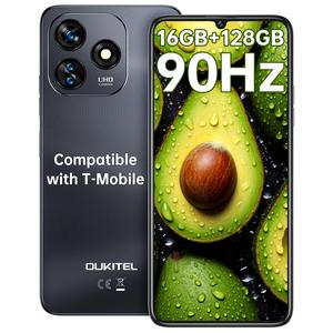 OUKITEL C51 Unlocked Android 14 Smartphone, 18GB RAM+128GB/1TB ROM, 6.8''HD Display Smartphone, 13MP+5MP Camera, 5150ml Battery, 4G Dual SIM Android Cell Phone, 90Hz Mobile Phone, Octa Core, GPS/WIFI/Fingerprint/Face ID/T-Mobile