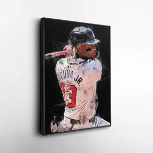 Ronald Acu? Jr. Wall Art ? Atlanta Braves  Print, MLB Baseball Decor, Framed Poster Gift for Fan Room or Office ( Unframed - Print Only )