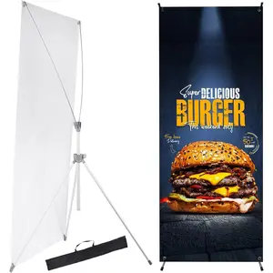 YOSE X Frame Banner Stand Fits Any Banner Size 23"X63" to 32"X78" with Retractable Bag, Customize Stand for Trade Show Exhibition Market