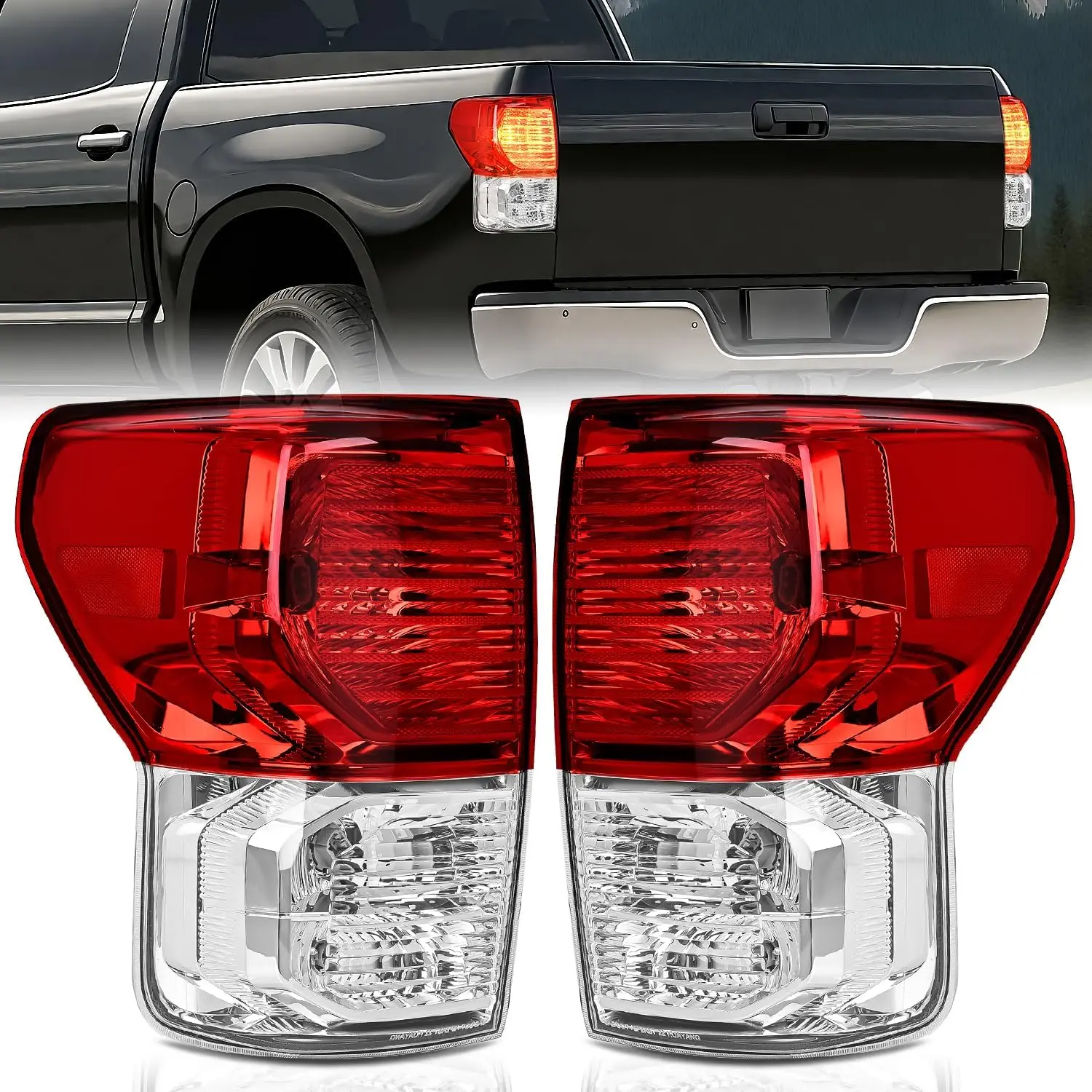 Nilight OE-Style Taillight Assembly - ABS Plastic Shockproof Sealed Housing, Easy-Install Plug-In Fit, Rear Lighting Replacement for 2007-2013 Toyota Tundra (Driver & Passenger Side)