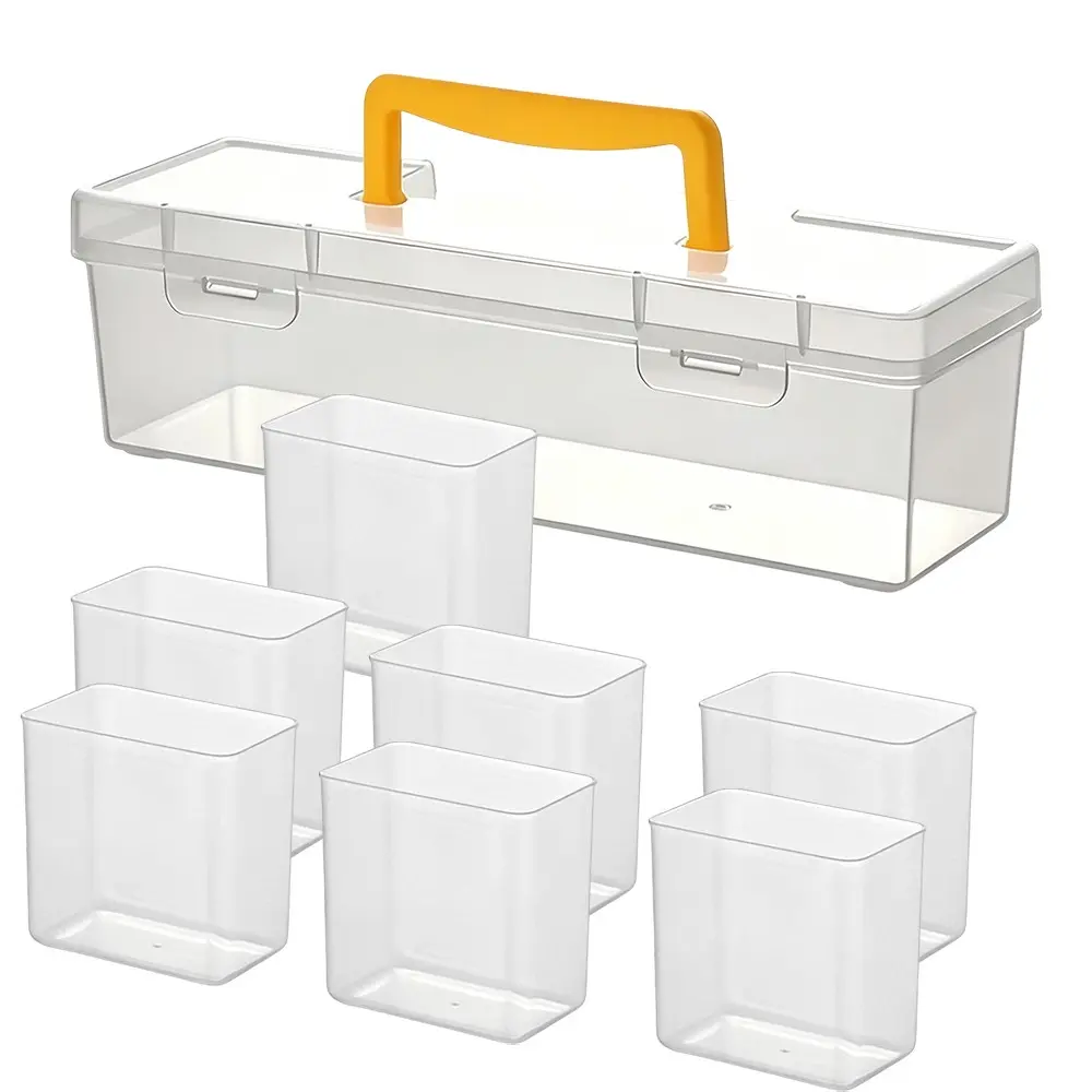 Stackable Transparent Tool Storage Box, Multi-Compartment Organizer for Screws, Wrenches, Hardware, Toys, Portable Gift Idea, Toolbox Organizer