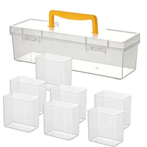 Stackable Transparent Tool Storage Box, Multi-Compartment Organizer for Screws, Wrenches, Hardware, Toys, Portable Gift Idea