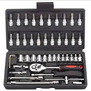 Tool Set- Includes 46 Pieces with Various Tools and Components in Storage Case