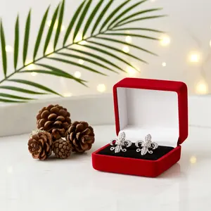 King of Blings 925 White Silver Women's Fleur de Lis Screw Back 0.36ct Cubic Zirconia Stud Earrings 13.43mm KOB Collection