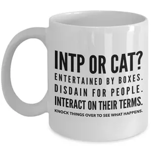 INTP or cat? mug / funny coffee mug / INTP Myers Briggs personality / introvert gift 9EV