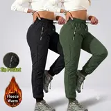 Women’s fleece-lined winter pants | Waterproof thermal warm joggers | Slim-fit insulated trousers for cold weather, outdoor hiking, skiing, and everyday wear | Not bulky, fits all body types — women’s clothing, available in 1-, 2-, 3-, or 4-piece sets