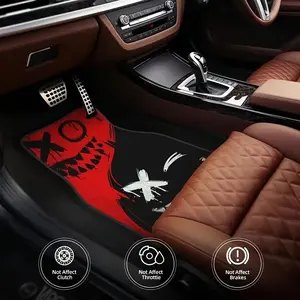 Halloween Car Floor Mats Set of 4, Floor Mats for Car, Automotive Floor Mats, Polyester Fiber Material, Easy Clean, Spooky Design Details, Fits Most Vehicles