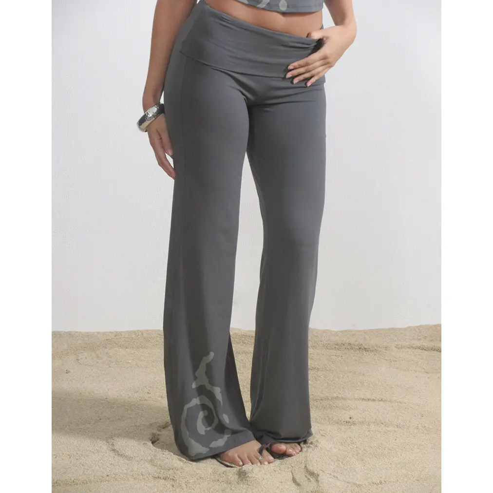 Coreta Foldover Trouser in Spiral Charcoal Grey