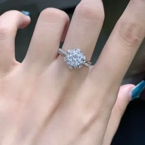 Oval Cut Simulated Citrine Double Layer Teardrop & Round CZ Halo Ring, Two-Tone Plated Big Cocktail Finger Jewelry