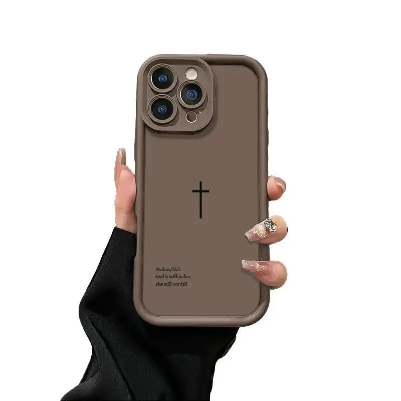 Biblical Cross Phone Case for Phone 17 Pro Max 16 Pro Max 15 Pro 14 13 12 11 Sleek Shockproof Lightweight Cover with Protection Protective iphone 15 pro max case iphone 13 case drop-proof phone case Cellphone Smartphone