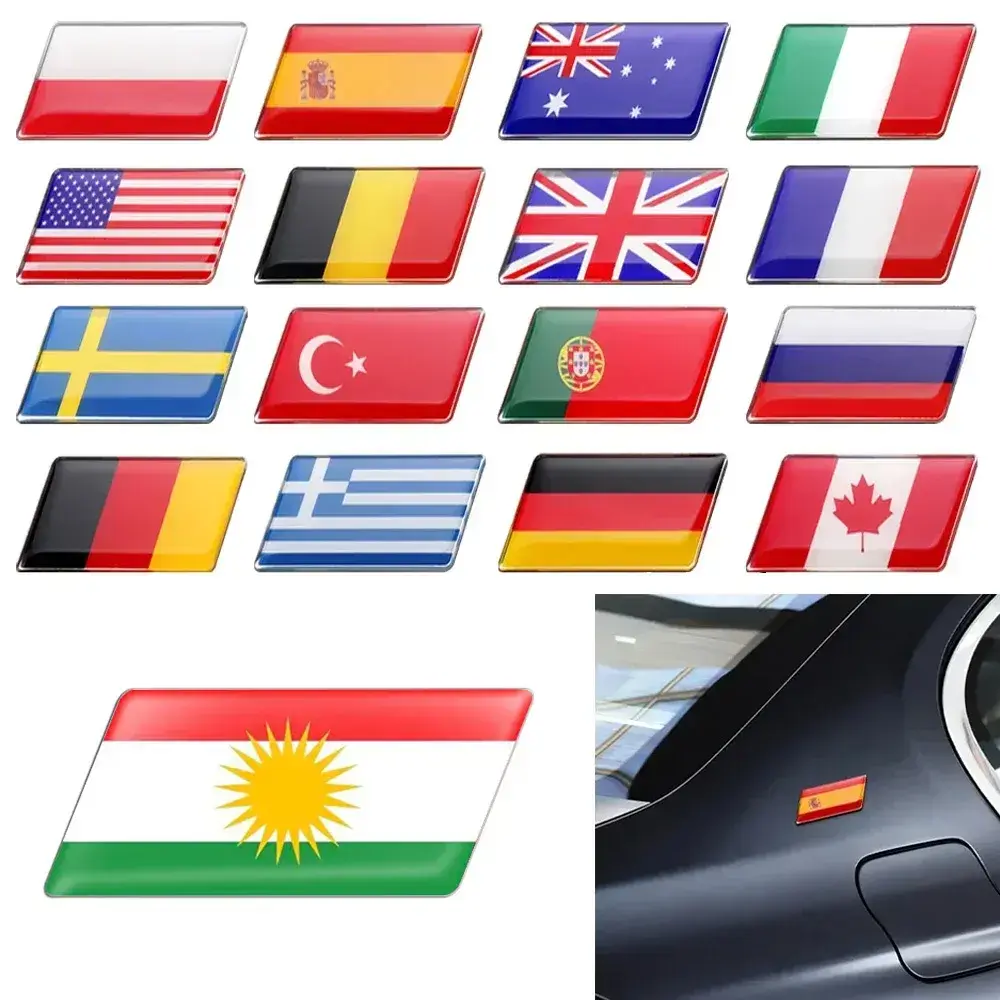 3D Epoxy Sweden France Germany Car Flag Sticker for SUBARU STI XV Tribeca Forester Impreza Outback Legacy BRZ WRX