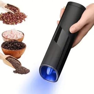 Electric Automatic Salt and Pepper Grinder Set with Gravity Sensor, LED Light, Battery Powered, Adjustable Grind, One-Handed Operation