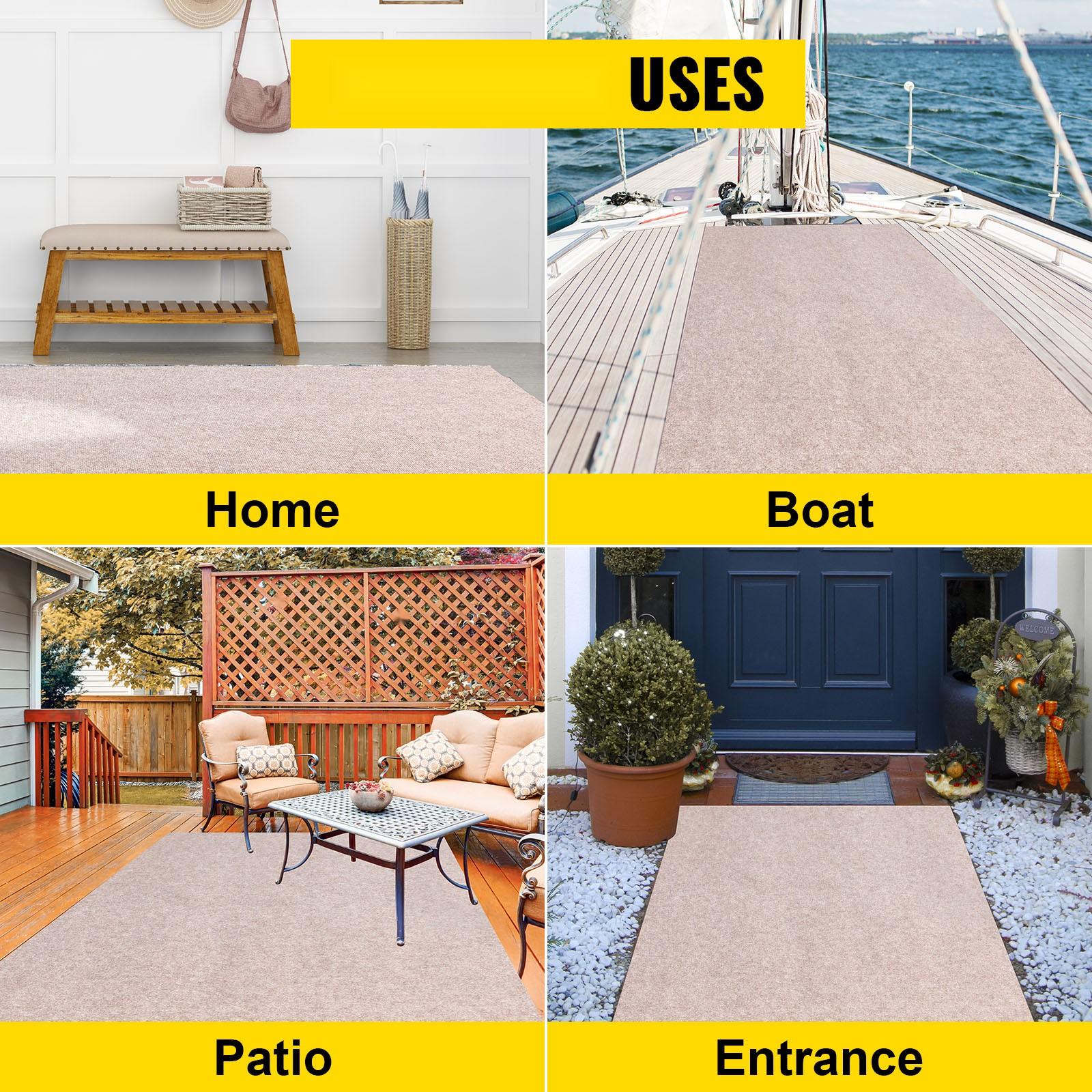 Boat Carpet 6 Ft X 13.1 Ft Marine Grade Boat Carpet For Boats Waterproof Light Brown Carpet With Marine Backing Anti-Slip Durable Marine Deck And Patio Rug Cuttable Easy To Clean Outdoor Use
