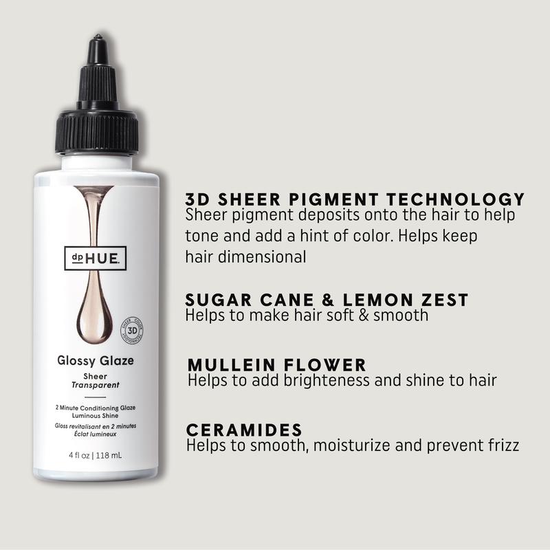 dpHUE Glossy Glaze - In-Shower Conditioning Glaze for Luminous Shine & Sheer Color - Paraben, SLS & SLES Sulfate Free - Leaping Bunny Certified