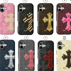 Sugar Cross Brownscale Saint Cheetah Cross Pink Cheetah Cross Blunt Tough Phone Case for iPhone 17 16 15 14 13 12 11 Pro Max Plus