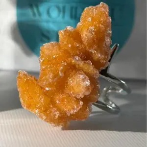 Wonder U Studio Tray2[059-067] handmade rough crystal ring with adjustable size