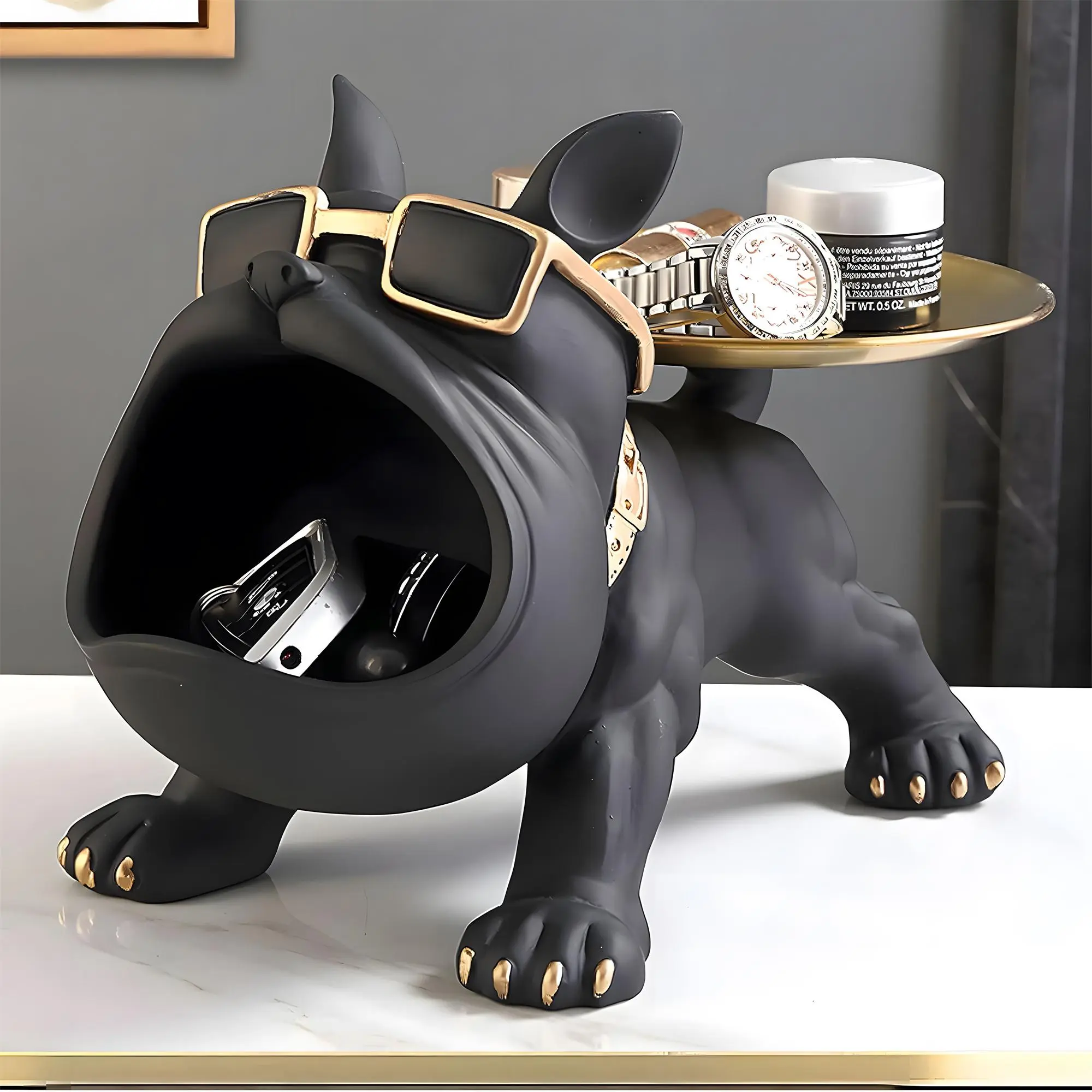 Creative Dog Statue Design Storage Home Ornament, 1 Count Modern Home Decoration for Living Room, Entrance Display, Home Decor Accessory, Decorative Sculptures, Resin Animal Sculptures, Modern Decorations, Figurine