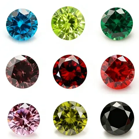 6 Pairs Hypoallergenic AAA+ CZ Shine Studs Set - 9mm Geometric Setting, Colored Sparkling Zirconia (3 Colors), Brilliant Party-Ready Sparkle Gift Costume Earrings