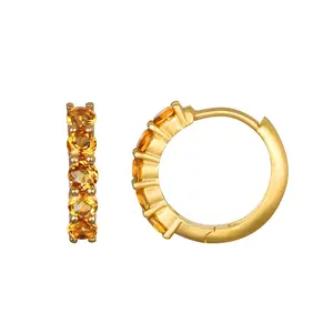 Satya Jewelry Shine with Radiance Citrine Huggie Earrings- One year warranty
