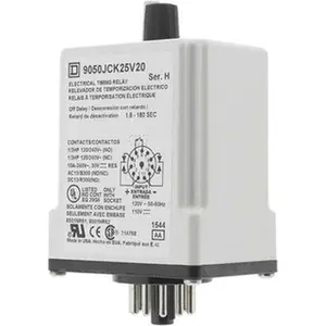 Square D DPDT Time Delay Relay 10 Contact Amp, 110 VDC & 120 VAC 9050JCK25V20