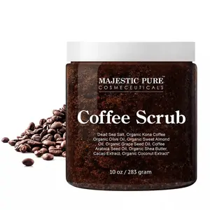 Coconut-Scented Dead Sea Salt Coffee Body Scrub, 10 Oz Exfoliating Body Care for Smooth Skin