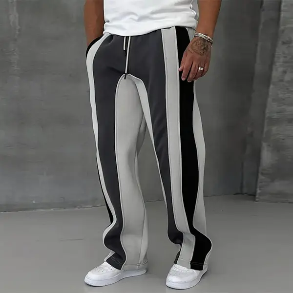 Men's Colorblock Side Stripe Cotton Sweatpants, Regular Fit Casual Comfy Breathable Jogger Pants for Daily Wear, Men's Trousers for All Seasons