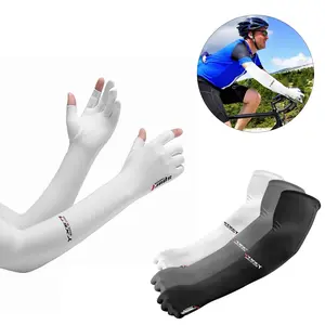 1 Pair Unisex Sun Protection Arm Sleeves, with Thumb Hole, UV Protection Cooling Ice Silk Sleeves for Summer Outdoor Activities, Suitable for Outdoor Cycling, Running, Fishing uv-blocking