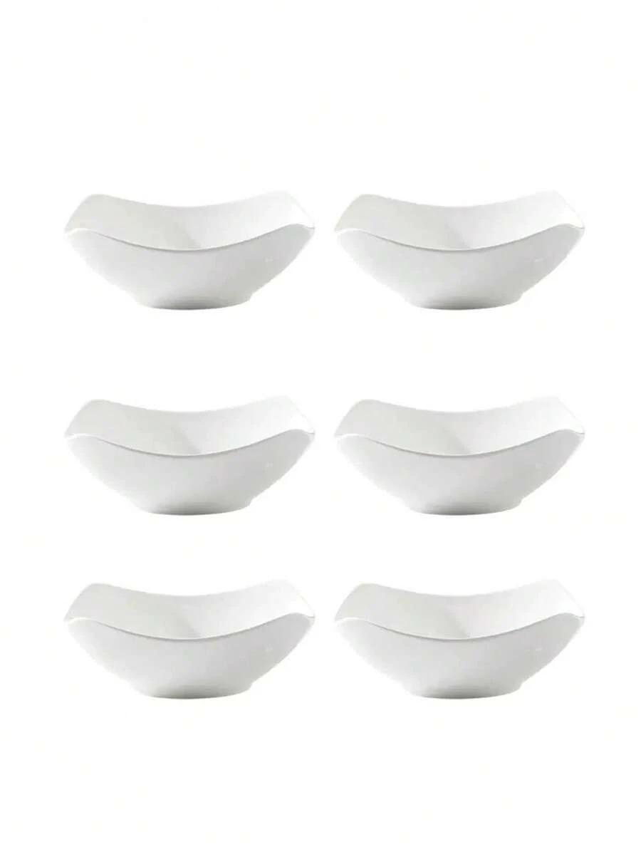 2-10 sets of reusable white salad bowls and plates, made of PP plastic, suitable for cold dishes, cooked food, desserts, and party food. Stackable for easy storage, ideal for family gatherings, hotels, microwave heating, and outdoor RV/camping picnic part