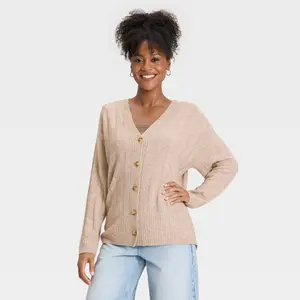 Women's Knit Ribbed Cardigan - Universal Thread Women's Knit Ribbed Cardigan - Universal Thread