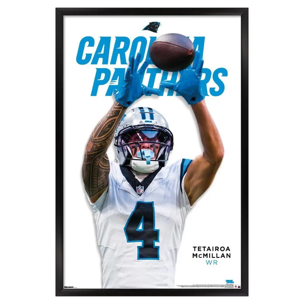 Carolina Panthers Tetairoaa McMillann Framed Poster