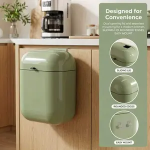 Wall Mounted Kitchen Compost Bin (9L/12L). Keep Odors Out, Save Space, Perfect for Food Waste Storage Kitchen Trash Can