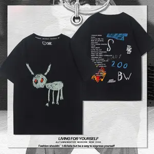 Hip Hop Drake Drake New Album for All The Dogs Short Sleeve Men's T-Shirt Street European and American Trend Clothes Summer