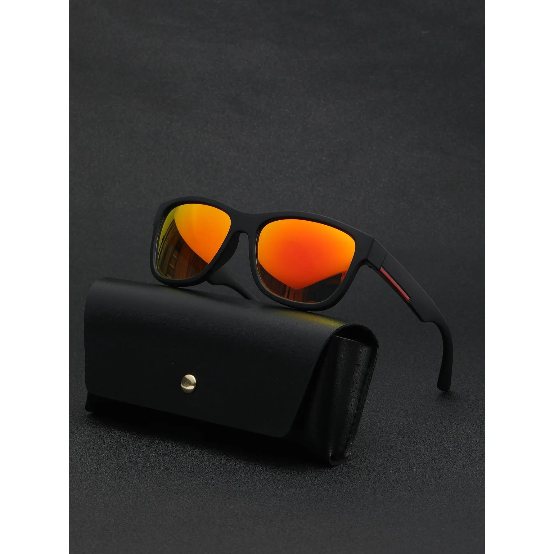 1set Men's Summer Outdoor Hiking Anti-Glare Anti-Wind Polycarbonate Shatterproof Mirrored Lens Fashion Glasses With Detachable Cord, Glasses Case And Cleaning Cloth Included, Vintage Classic Fashion Stylish Retro Luxury Fashion Glasses , UV Protection
